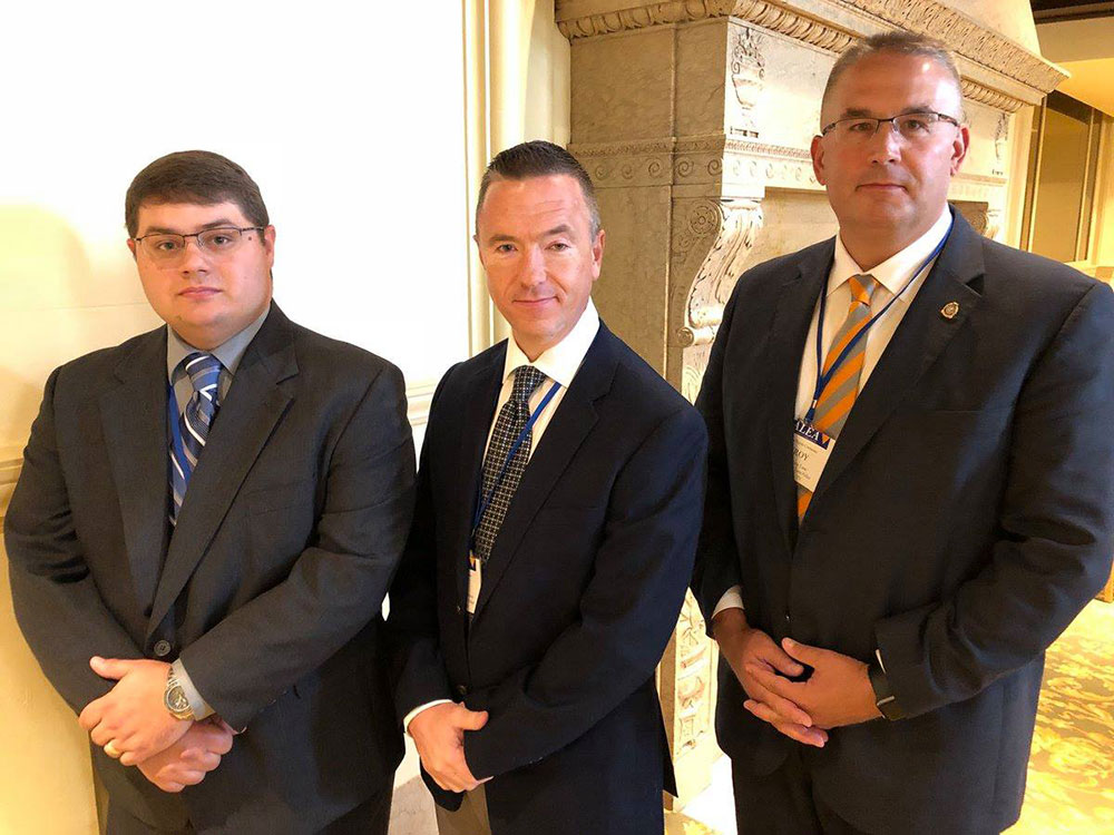 From left: Allen Capps, UTPD accreditation manager; Mike Richardson, UTPD administrative lieutenant; and Troy Lane, UTPD Chief of Police during the CALEA reaccreditation awards ceremony in Grand Rapids, Michigan.
