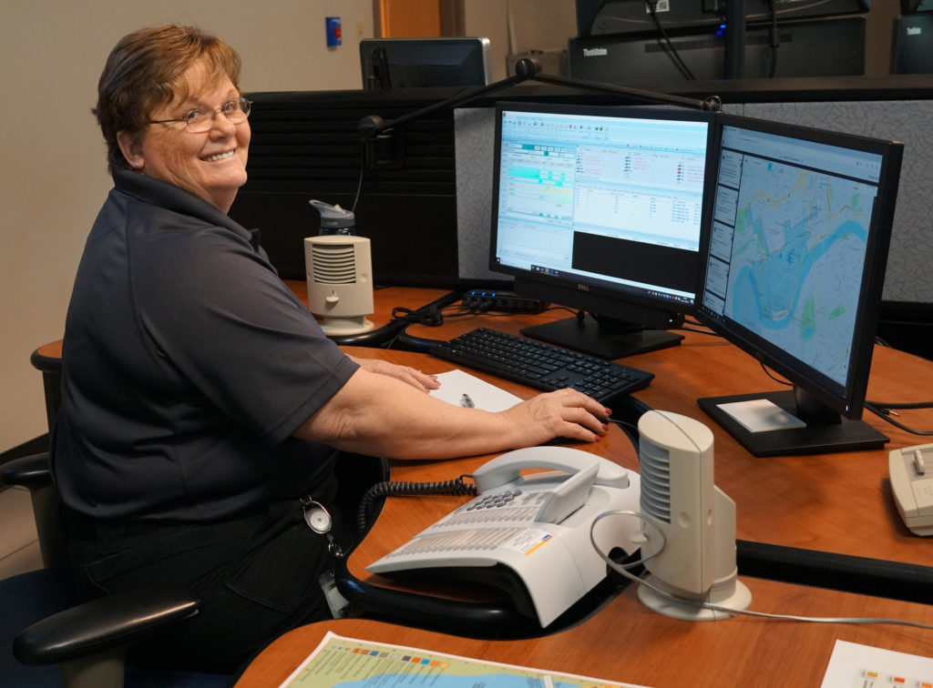 UTPD Dispatcher Lisa Cain works second shift.