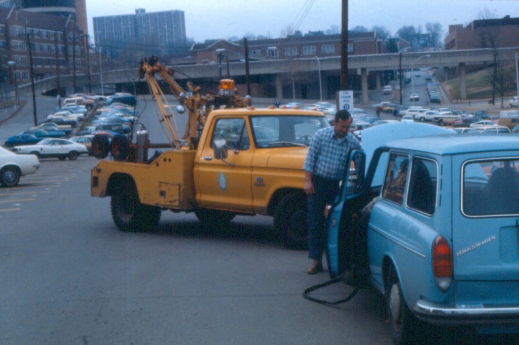 UTPD's yellow wrecker from the early 1980s to mid-1990s
