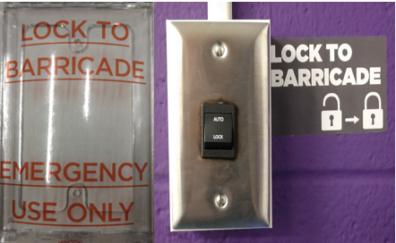 Physical security barricade switches